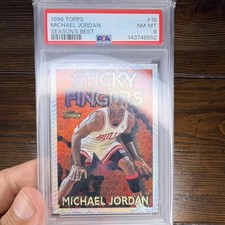 1996-97 Topps Season's Best Sticky Fingers Michael Jordan #18 PSA 8