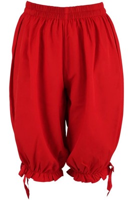 Red Crepe Long Bloomers Pantaloons Shorts Cosplay Pirate Goth Victorian Horror
