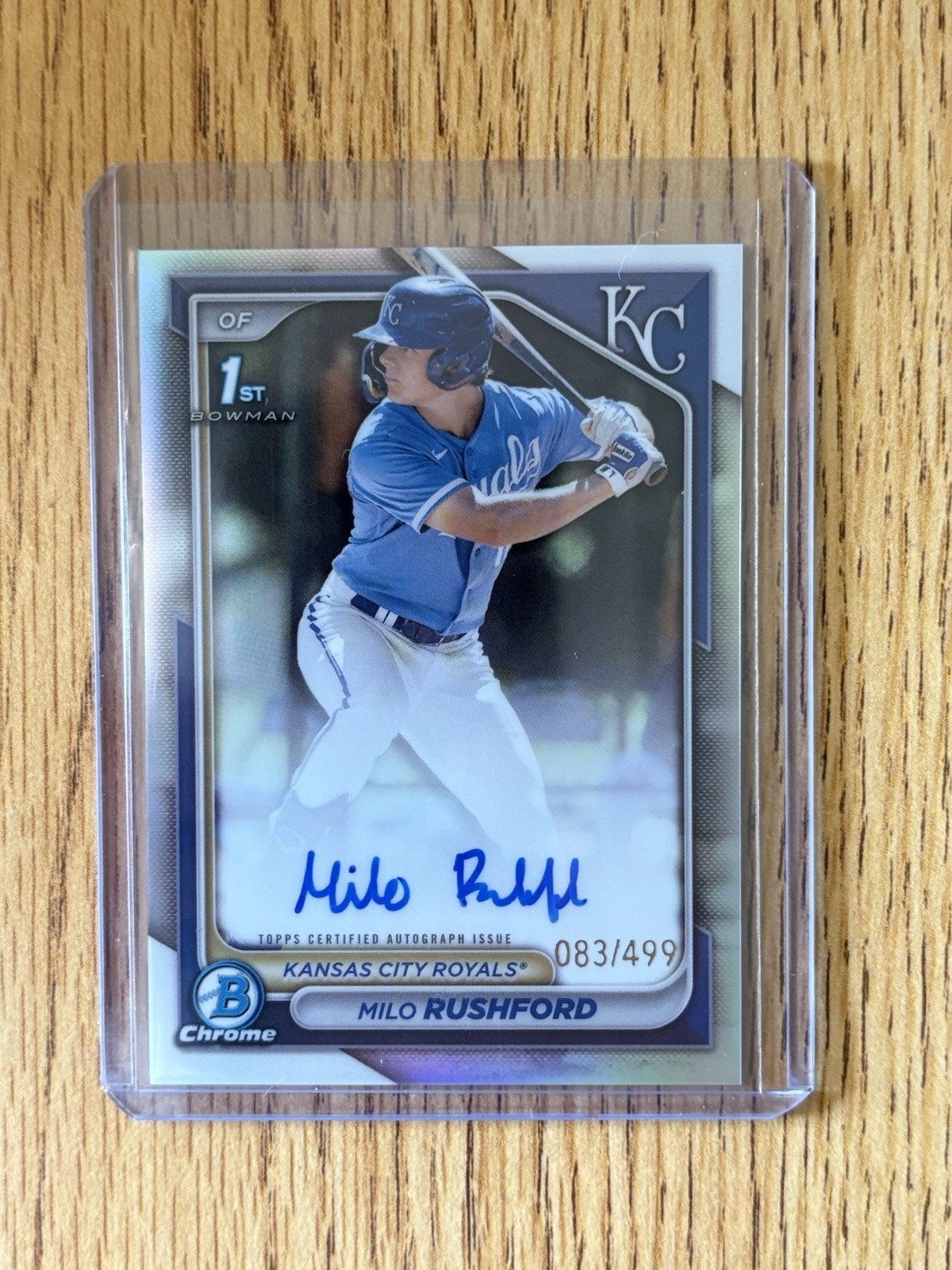 2024 Bowman Chrome Milo Rushford Refractor Prospect Auto 1st /499