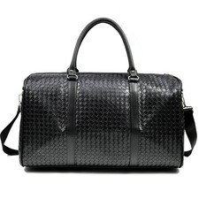 27L Black Small Travel Duffle Bag with Shoe Compartment Foldable Weekender