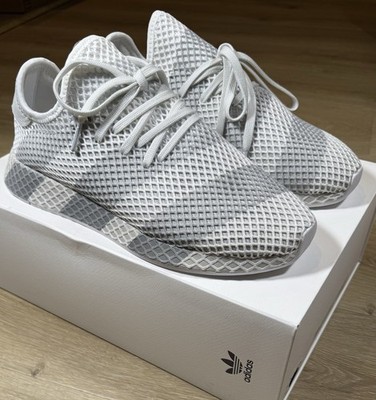 ADIDAS Men's White Deerupt Consortium Low-Top Sneakers #AC7755 Size US 11 New