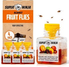 Super Ninja Fruit Fly Trap 4 Pack – Effective Home & Kitchen Fruit Fly Killer