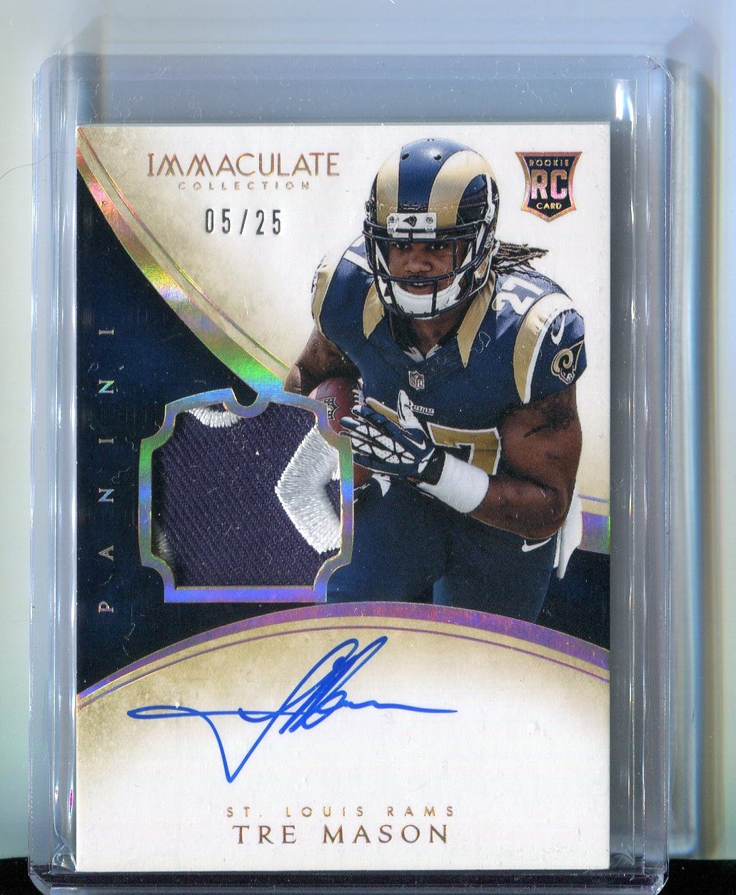 Tre Mason Panini Immaculate #127 Autograph Patch-Gold