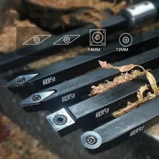 Quenched Bar Wood Lathe Tool Kit 4x Interchangeable Wood Turning Cutters Set