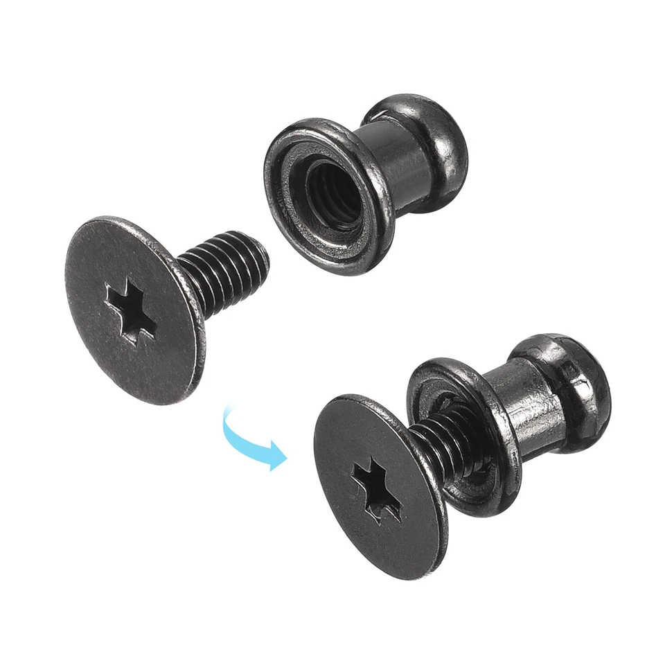 5mm Ball Head Stud Rivets Screw Back, 20Pack Round Head Button, Metallic Black - Image 4 of 4