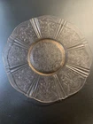 Antique Depression Glass Platter Dogwood Pink 11 3/4" Etched by Macbeth-Evans