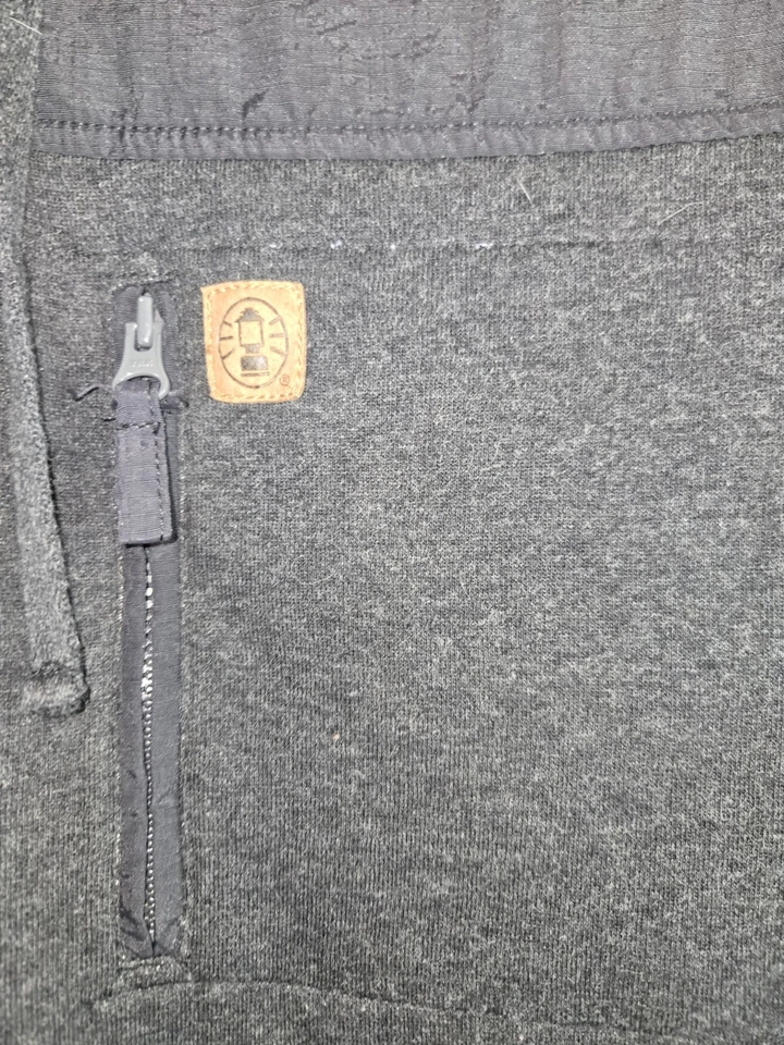 Chaqueta grande Coleman Sherpa forrada con capucha cordón cremallera completa negra brezo Foto 4 de 4