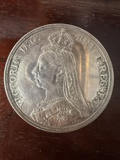 Queen Victoria Crown 1887 Silver Coin My assessed grade good Very Fine near EF