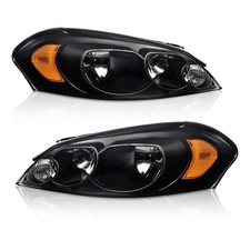 Headlamps Chevy Monte Carlo 2006-2007 Impala 2006-2016 Clear Lens Black Housing