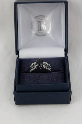 Bradford Exchange Ring in Box, Size 8, 925/Created Saffire, 3gr