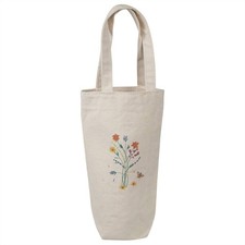 'Wild Flowers And A Bee' Cotton Wine Bottle Gift / Travel Bag (BL00035955)
