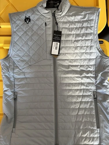 Rare NWT mens Greyson Tour Issue Yukon Vest, Light Grey, Medium - product listing photo