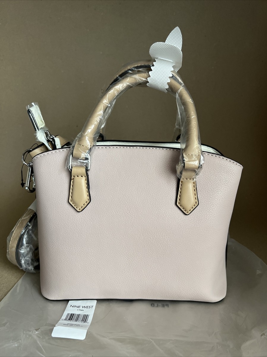 NINE WEST HANDBAG PURSE LYNN SATCHEL PINK SALT MULTI CARRIER