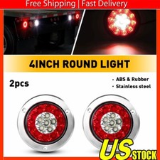 4inch Round Red White 16-LED Truck Trailer Br...
