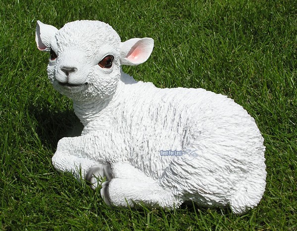 Lamm Schaf LäMchen SchäFchen Deko Figur Gartenfigur Ostern Lebensecht Statue Neu-image