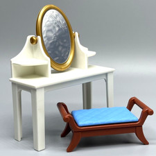 Playmobil specchio vanità con panca blu sedia camera da letto arredo bagno NUOVO