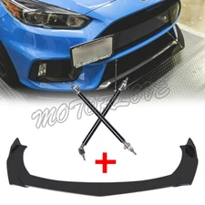 For Honda Front Bumper Lip Splitter Spoiler Glossy+ Strut Rods Bars new