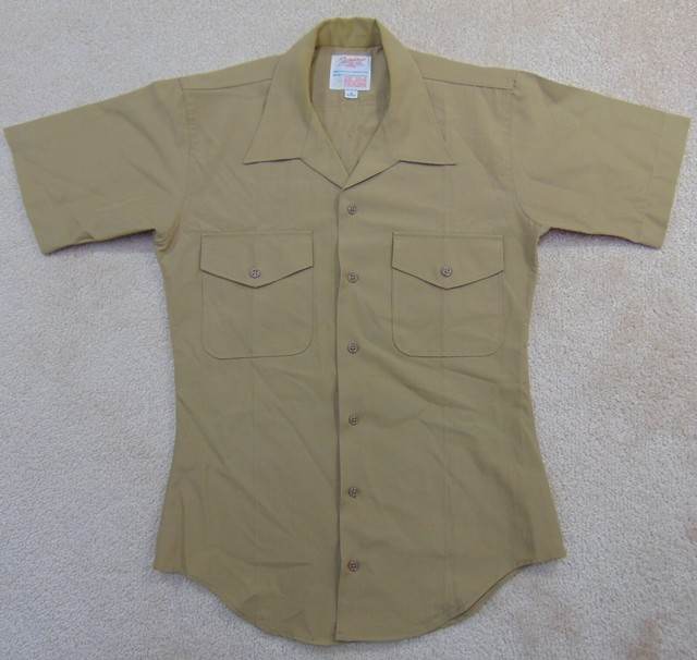 usmc short sleeve khaki shirt