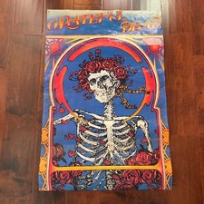 Vintage Original Grateful Dead Skull And Roses 1984 Rock Music Poster 22" x 33"