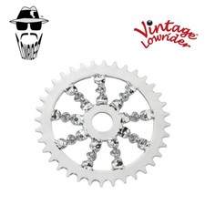 VINTAGE LOWRIDER 36T 1PC BICYCLE CRANK FLAT TWISTED CHAINRING 1/2 X 1/8 CHROME.