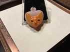 New ListingCat Cameo Devon Rex/Sphynx glass 3D face on heart signed Clare McFarland
