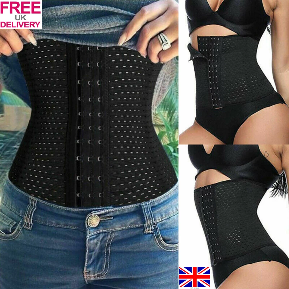 WAIST TRAINER CORSET Breathable Tummy Girdle Belt Sport Body Shaper Control UK - Image 3 of 4
