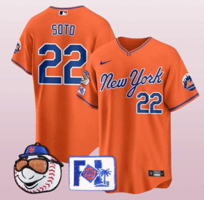 New York Mets - Juan Soto#22 Orange 2025 Spring Training Stitched