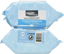 Equate Beauty Makeup Remover Cleansing Towelettes, 40 Count, 2 Pack