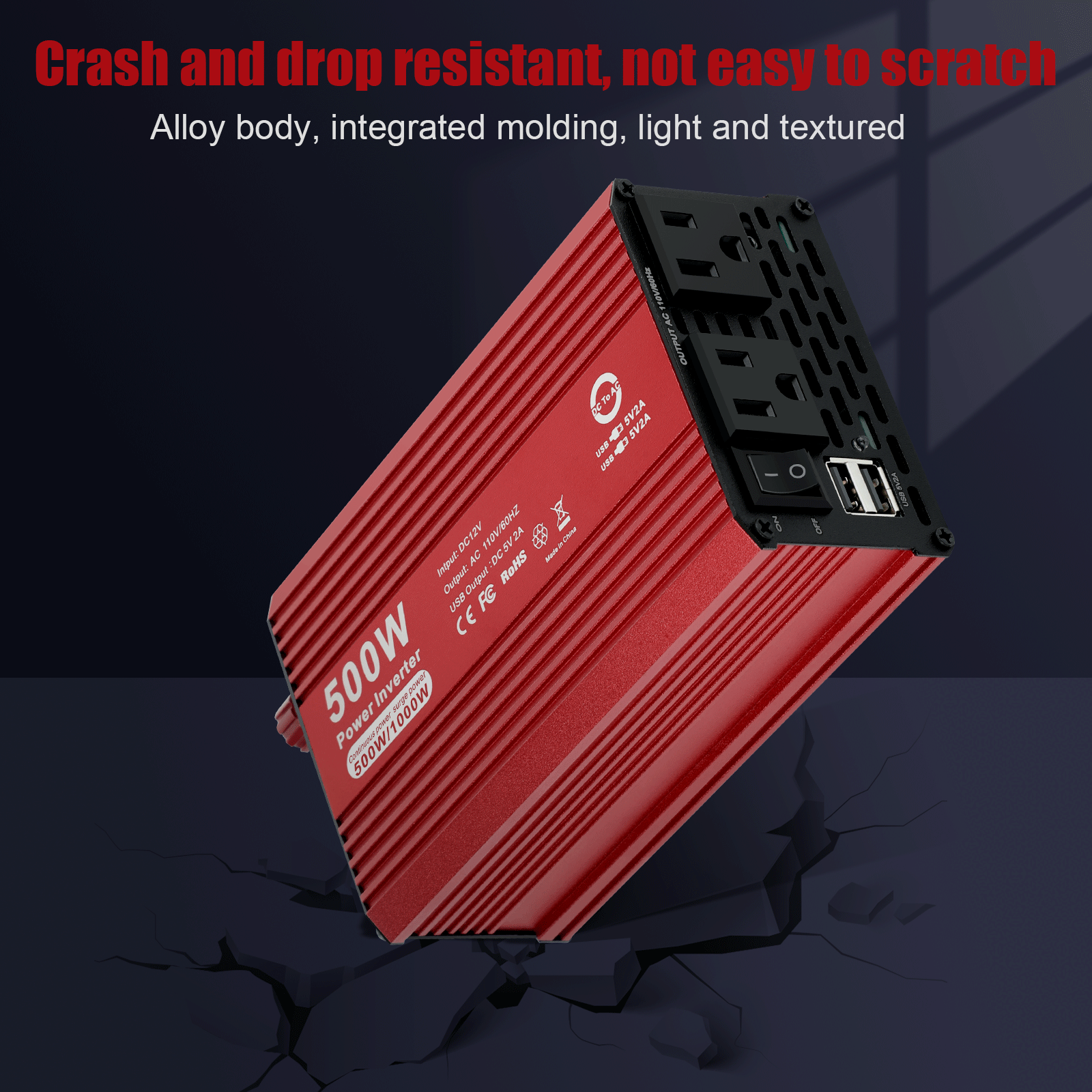 500W Car Power Inverter DC 12V To AC 110V 120v Adapter Car Converter 2