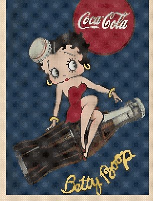 Betty Boop Coca Cola Counted Cross Stitch CHART  #10-311