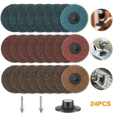 27x 3in Roll Lock Sanding Discs Set W/ 1/4 Holder Die Grinder Quick Change Disc