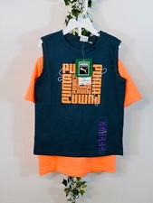 Boy's Puma T-shirts 2 pc set Gray/Orange size 5