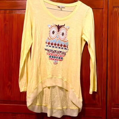 YOUNG THREADS LONG SLEEVE TUNIC With Owl appliqué Size: S