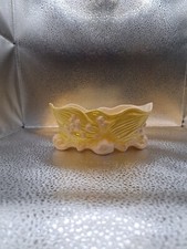 Vintage Belleek Fine Irish Porcelain Boat Ornament With Yellow Hue