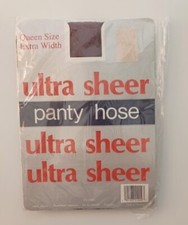 Vintage Nylon Panty Hose - Ultra Sheer - NOS - Queen Size Extra Width 