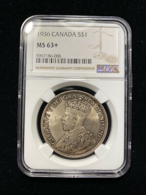1936 Canada Dollar NGC MS63+ Choice Silver Dollar $1 | eBay