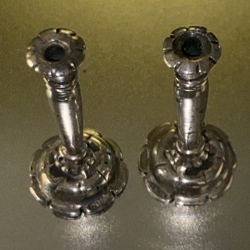 Vintage Paar 1 Zoll Guglielmo CINI Sterlingsilber Puppenhaus Miniatur Kerzenständer - Bild 4 von 11