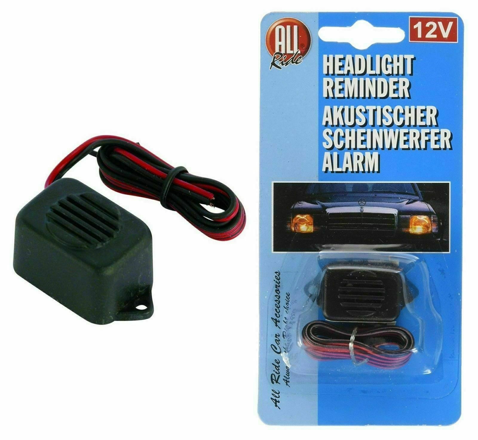 12V CAR HEADLIGHT REMINDER ALARM WARNING BUZZER LIGHTS ALL RIDE 02132