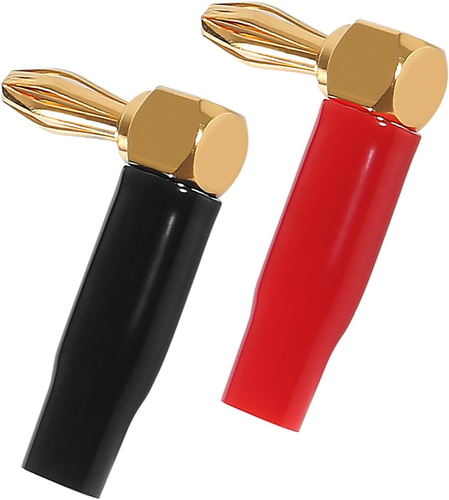 6 Pairs 4Mm Speaker Banana Plugs Right Angle 24K Gold Plated 90 Degree Speaker - Picture 2 of 12