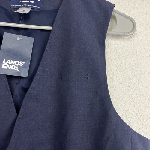 Gilet donna American Airlines Lands End taglia 38 corto blu no show bottoni nuovo con etichette - Foto 5 di 12