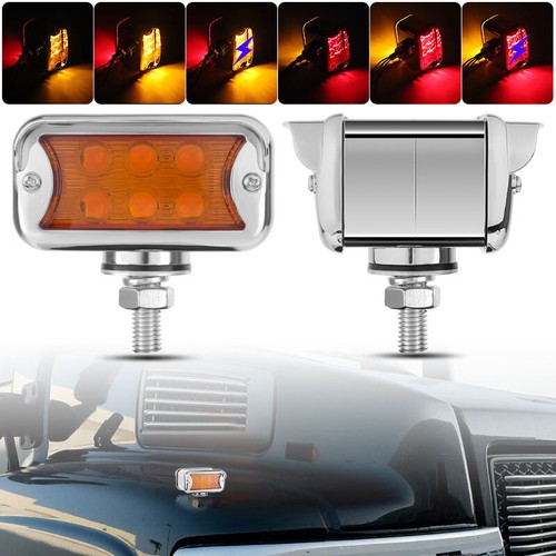 2X LED Double Face Fender Side Marker Light Turn Signal Lamp Red/Amber Truck US - Picture 14 of 15