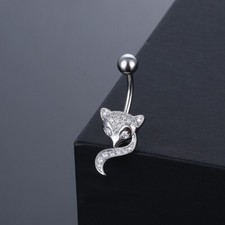 Fox Tail Shinny Belly Button Bar Barbell Body Piercing Navel Ring Bars Gift