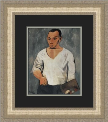 Pablo Picasso Self-Portrait with Palette Custom Framed Print