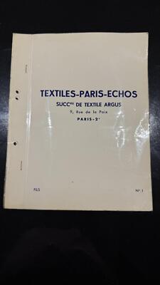 No1 Vintage Textiles-Paris-Echos Farbkarte 1966 - Textile Argus