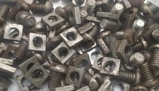 Gilbert Erector Set S-51 1/4" Nickel Screws & Nickel N-21 Nuts Lot of 50 Each