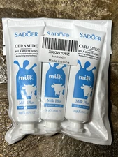 Sadoer Ceramide Milk Whitening Hand Cream, Moisturizing, 3 Pack Travel Size 