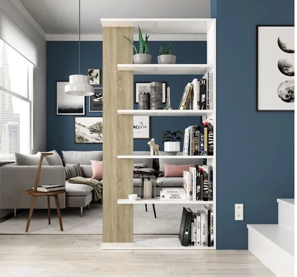 White open 2024 back bookcase