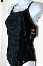TYR Women's Swimsuit 1pc Black Size 38 Viper DiamondFit DVIP7AS