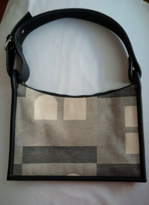 Auth BALLY B Logos Canvas & Leather Envelope Shoulder Bag