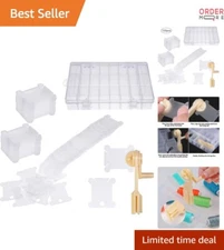 Embroidery Floss Organizer Box with 100 Plastic Bobbins Storage Cross Stitch